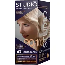 Крем-краска для волос Studio Professional 3D Holography 90.102  (платиновый блондин)