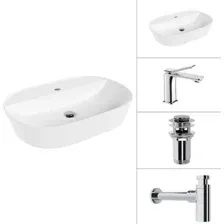 Умывальник Lauter 21460-60 + Allure 21C618С + сифон 21635CH +донный клапан 21190CH (хром)