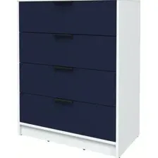 Комод Интерлиния Концепт КТ-К80 Глосс (белый платинум/индиго)