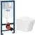 Унитаз подвесной Lauter Square 214903 + GROHE Rapid SL 38721001 (овальная, хром)