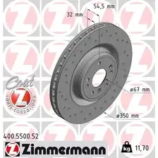 Тормозной диск ZIMMERMANN 400.5500.52 вентилируемый, перфорированный , передняя ось
