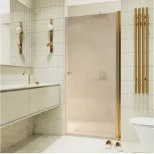 Душевая дверь MaybahGlass 198x80 MGD-805-3 (бронза матовый/золото)