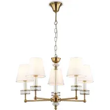 Подвесная люстра Ambrella light LH71251/5 BS/WH (латунь/белый)
