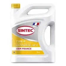Антифриз готовый желтый Sintec OEM France Type-D -40C, 5кг / 6145014