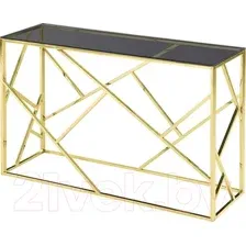 Консольный столик Stool Group Арт Деко 115x30 / ECST-015-TG-SK (стекло Smoke/сталь золото)