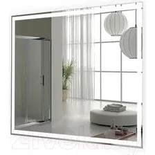 Зеркало Пекам Greta 90x60 / greta-90x60scl (с подсветкой, сенсором на прикосновение и часами)