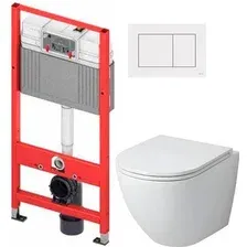 Унитаз подвесной Grossman GR-4455SQ + TECE Kit 9400413 с сиденьем, с кнопкой