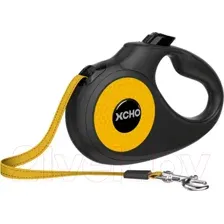 Поводок-рулетка XCHO Лента оранжевая 3м (XS, черный/оранжевый светоотражающий)