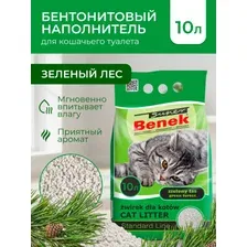 Super Benek Зелёный лес Стандарт наполнитель для кошачьего туалета, бентонитовый комкующийся, 10 л