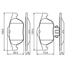 Тормозные колодки дисковые передняя ось BOSCH 0 986 424 616