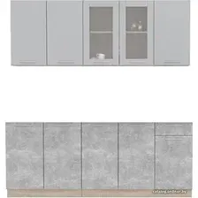 Готовая кухня Интерлиния Мила 20 без столешницы (серебристый/бетон)