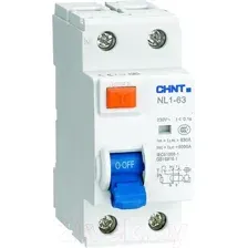 Устройство защитного отключения Chint NL1-63 6kA 2P 63A 30mA тип AC(DB) (R)