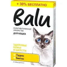 BALU Здоровье кожи и шерсти Лакомство мультивитаминное для кошек 130 таб