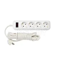 Удлинитель 4 розетки 10м с з/к с ограничителем тока 10А Bylectrica У10-328