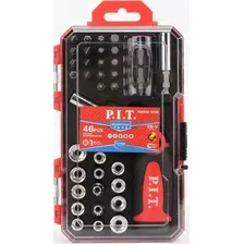 Набор отвертка с битами и головками P.I.T. Advance HSDR04-0046 (46 предметов)