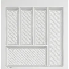 Лоток для столовых приборов AQ TRAY в ящик шириной 500 (450*490 обрезной), белый матовый