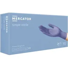 Нитриловые перчатки Mercator Simple nitril (S, 100 шт, синий)