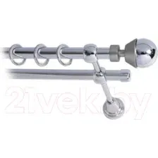 Карниз для штор Lm Decor Мельба 041 2р гладкий (хром, 2.8м)