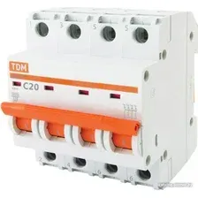 Выключатель автоматический TDM Electric ВА47-29 4Р 20А (С) 4.5кА SQ0206-0126