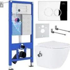 Унитаз подвесной Roxen Antares Bidet в комплекте с инсталляцией StounFix Dual Fresh 6 в 1 926249 (кн