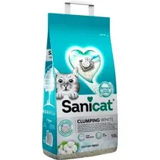 Наполнитель для туалета Sanicat Clumping White Cotton Fresh 10л