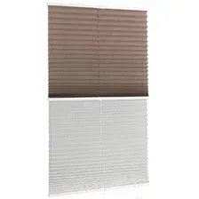 Штора-плиссе Delfa Basic Сrush СПШ-35201/3504 (43x160, тауп/белый)