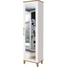 Шкаф распашной Modula Карпин INV01HP-1Z-618/425/2205(02) (дуб натюрель/белый премиум)