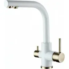 Смеситель Paulmark Essen Es213011-431BR (белый матовый/бронзовый)