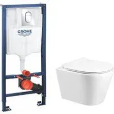 Унитаз подвесной Grado GD-W201T + GROHE Rapid SL 39504000 (с кнопкой смыва)