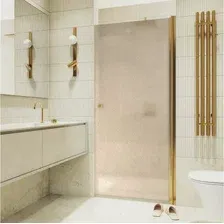 Душевая дверь MaybahGlass 198x90 MGD-811-3 (бронза матовая/золото)