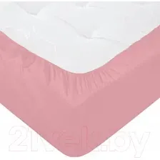Простыня Luxsonia Поплин на резинке 80x200 Мр0040-6 (брусника)