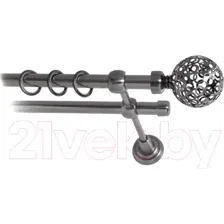 Карниз для штор Lm Decor Ажур 095 2р гладкий (антрацит, 3.6м)