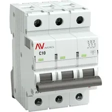 Выключатель автоматический EKF Averes AV-6 3P 10A (C) 6kA mcb6-3-10C-av