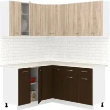 Готовая кухня Кортекс-мебель Корнелия Лира 1.5x1.7 (дуб сонома/венге/королевский опал)