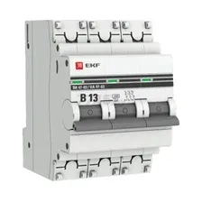 Автоматический выключатель EKF PROxima ВА 47-63 3P 13А B 4,5кА (mcb4763-3-13B-pro)
