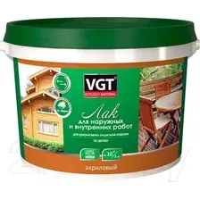 Лак VGT Для наружных и внутренних работ 900 г (бесцветный глянцевый)