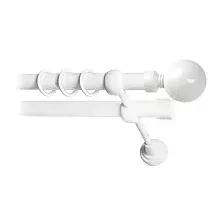 Карниз для штор Lm Decor Шар большой 059 2р гладкий 25/16мм (белый глянец, 3.2м)