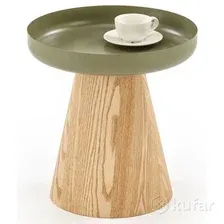 Стол журнальный HALMAR GINA (Джина) 40*40*42 зеленый/натуральный