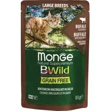 Влажный корм для кошек Monge BWild Grain Free Kitten из мяса буйвола с овощами (пауч, 85г)