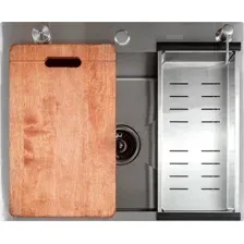 Кухонная мойка Futur FK 6050 Eco Embossing Pop-up Board plus (Satin)