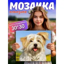 Алмазная мозаика 30х30см с подрамником рисунок - Собака
