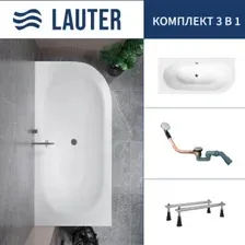 Ванна Lauter Bliss 170 L 21201071L (с ножками и сифоном 21Y11020 хром)