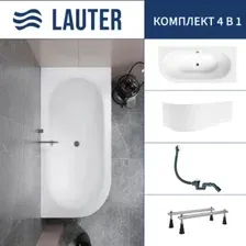 Ванна Lauter Bliss 170 P 21201072P (с ножками, лицевым экраном белого цвета и сифоном 21Y31002 белый)