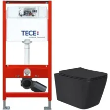 Унитаз подвесной с инсталляцией Lauter Magdeburg 21103EC + TECE Profil 9300302 (черный матовый)