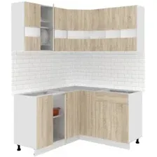 Готовая кухня Кортекс-мебель Корнелия Экстра 1.5x1.5 без столешницы (дуб сонома)