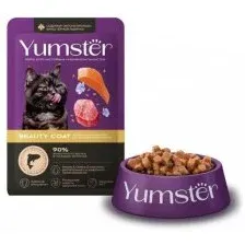 Влажный корм для кошек Yumster С лососем и льном в соусе  (85г)