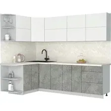 Кухонный модуль Интерлиния Мила Матте 1.5x2.6 А (белый/керамика/опал светлый)