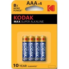Батарейка Kodak Max super alkaline AAA LR03 BL-4 4 шт