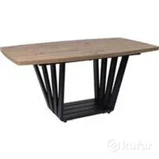 Кухонный стол Listvig Kameron раздвижной 160-205x90 (дуб веллингтон/черный)
