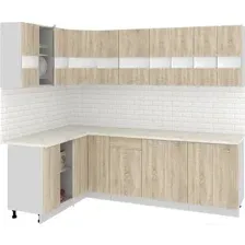 Готовая кухня Кортекс-мебель Корнелия Экстра 1.5x2.5м (дуб сонома/королевский опал)
